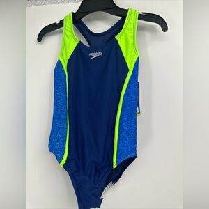 Speedo Youth 1-piece Swimsuit UPF 50+ Chlorine Resistant Size Youth Small 7/8